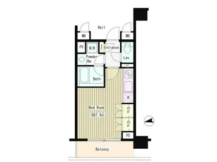 シティカレント大手町(ワンルーム/11階)の間取り写真