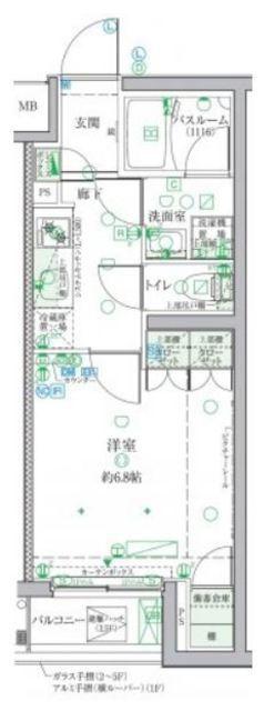 CREVISTA祖師ヶ谷大蔵(1K/4階)の間取り写真