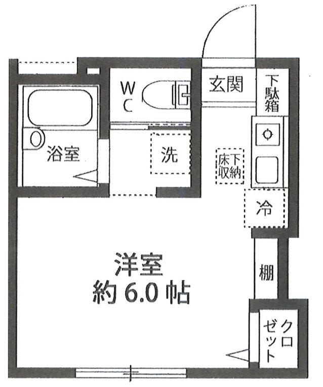 セレーノ東山(ワンルーム/1階)の間取り写真