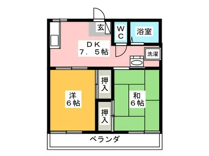 コーポセンチュリー(2DK/2階)の間取り写真