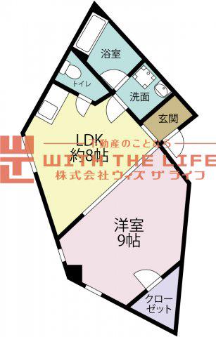 レジデンスペガサス(1LDK/2階)の間取り写真