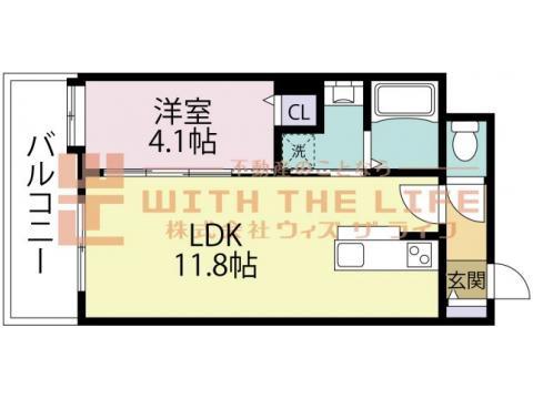 アポロ久留米東町(1LDK/7階)の間取り写真