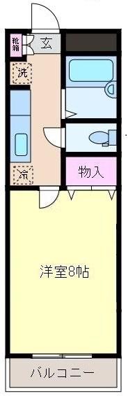 ルミエールせきば(1K/1階)の間取り写真