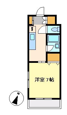 メゾンド6(1K/1階)の間取り写真