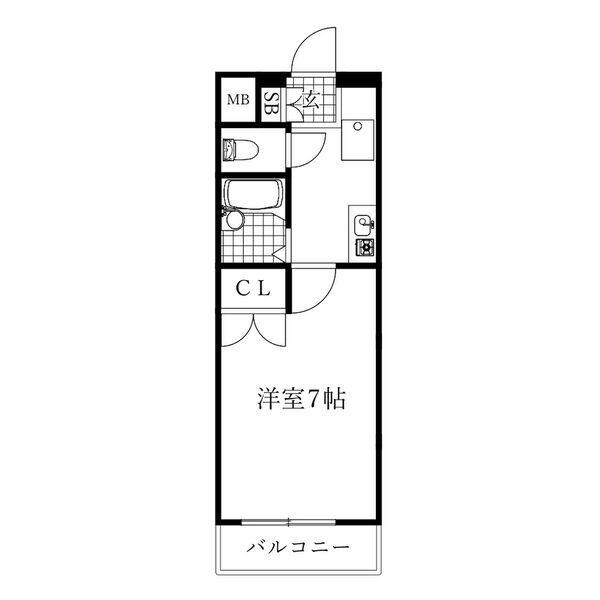 ベルコモンズ池見(1K/1階)の間取り写真