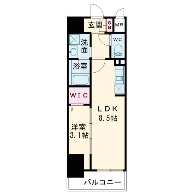 ALIVIS九条(1LDK/8階)の間取り写真