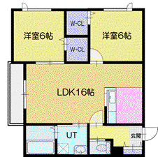 NIX大和(2LDK/3階)の間取り写真
