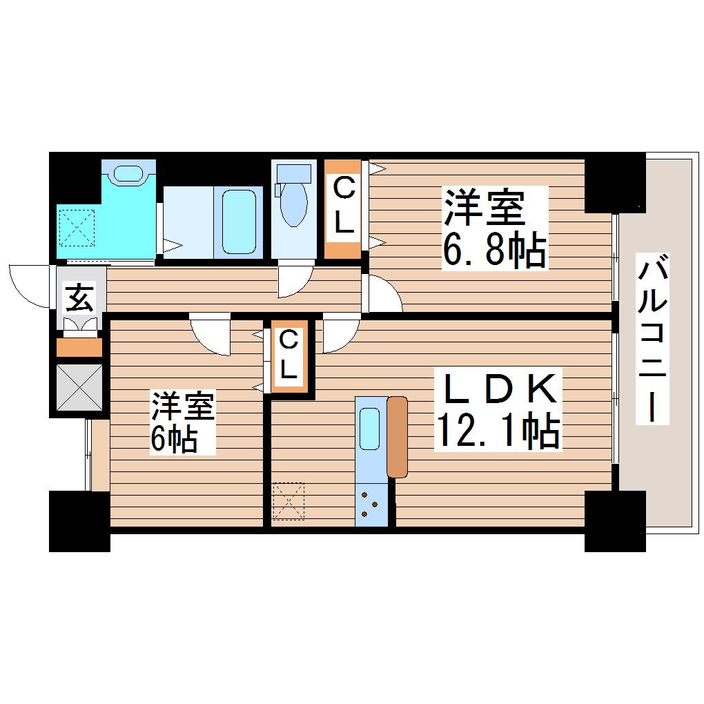 グレイスコート・アイエス(2LDK/2階)の間取り写真