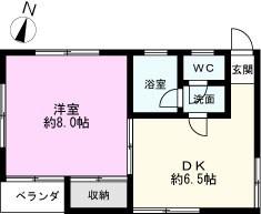 コーポソーワ(1DK/1階)の間取り写真