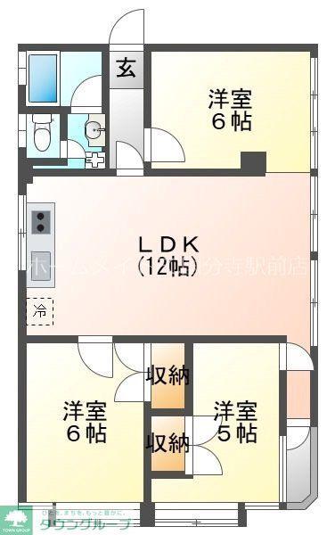 フレア443(3LDK/5階)の間取り写真