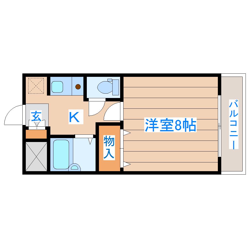 愛宕橋ハイツ(1K/2階)の間取り写真
