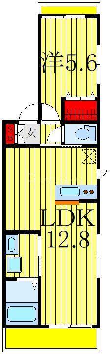 サンライズ天王台(1LDK/3階)の間取り写真