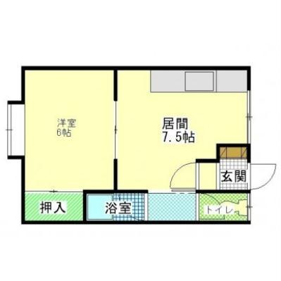 エレガンス日吉(1DK/1階)の間取り写真