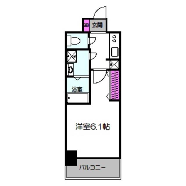 JMFレジデンス都島(1K/8階)の間取り写真