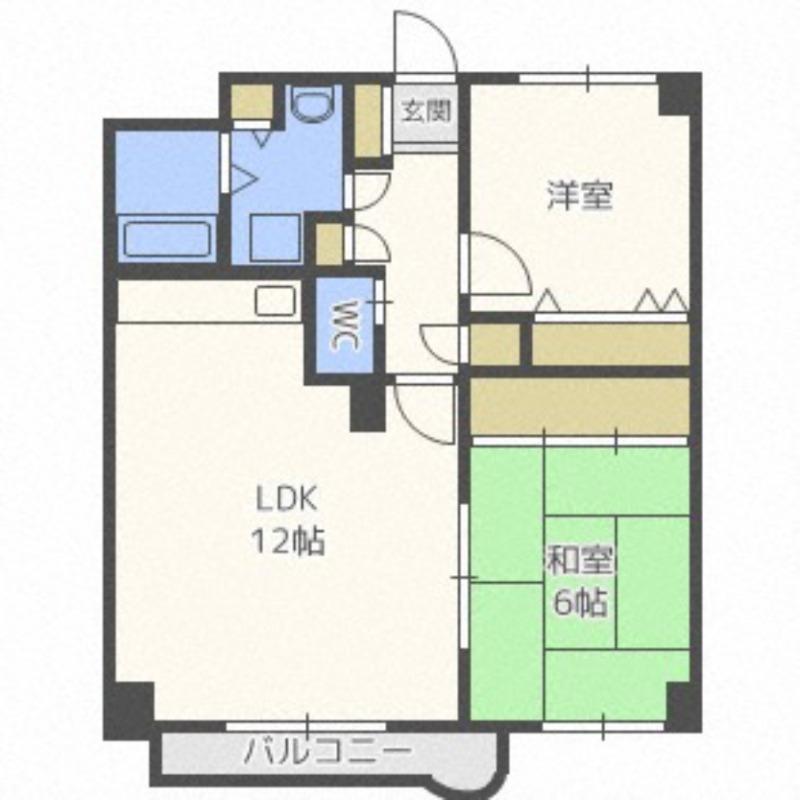 木の花菊よしハイツ(2LDK/3階)の間取り写真