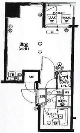 エスコート神田岩本町(ワンルーム/6階)の間取り写真