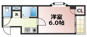 オーキッドコート玉造(1K/10階)の間取り写真