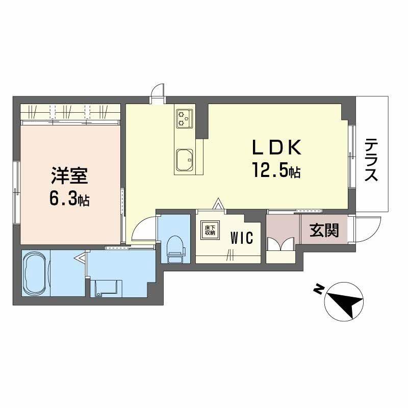 シャーメゾン正風(1LDK/1階)の間取り写真