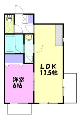 エミネント今泉(1LDK/3階)の間取り写真