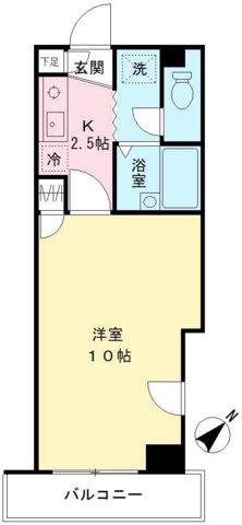 リムーブル田口(1K/4階)の間取り写真