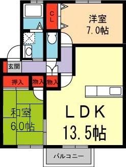 エクセルクシロ(2LDK/2階)の間取り写真