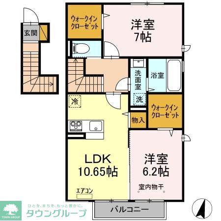 ゴルフォ・デ・コリナB(2LDK/2階)の間取り写真