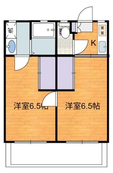 多摩川レジデンス(2K/1階)の間取り写真