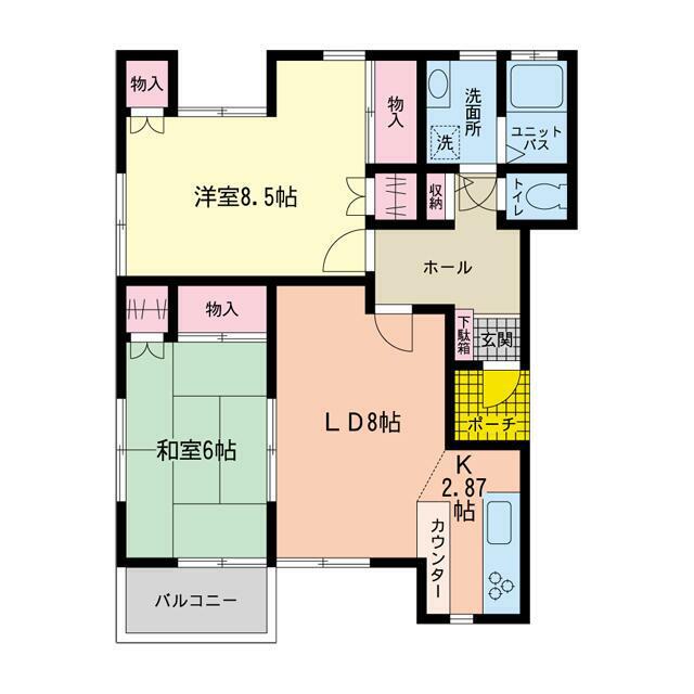 ストーク南久が原(2LDK/2階)の間取り写真