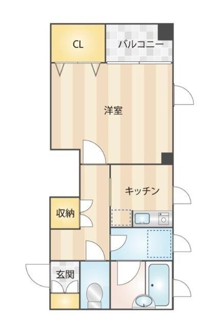 キミシゲビル(1K/2階)の間取り写真