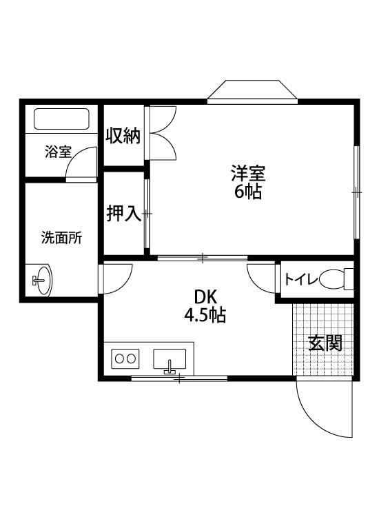 コープ寿(1DK/2階)の間取り写真