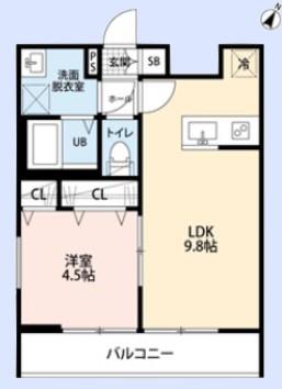 リーブルファイン川越砂(1LDK/3階)の間取り写真