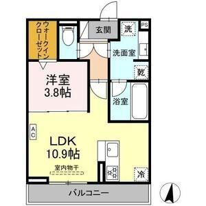 エクラノーブル(1LDK/2階)の間取り写真