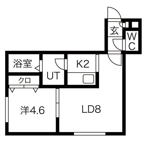ウエスト BLUE(1LDK/2階)の間取り写真