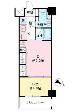 IBIS市ヶ谷 アイビス市ヶ谷(1DK/1階)の間取り写真