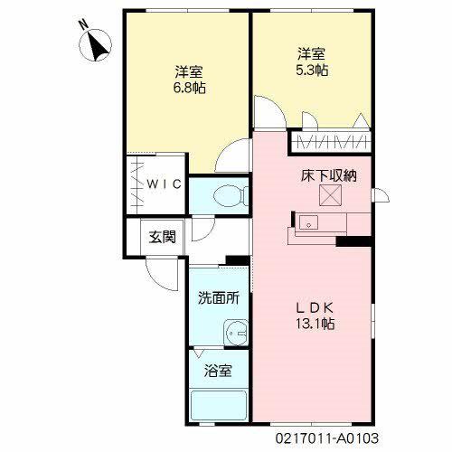 シティパル長行(2LDK/1階)の間取り写真