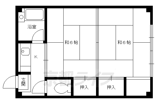 メゾン西陣(2K/4階)の間取り写真