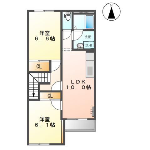 アルモニー・アイ(2LDK/2階)の間取り写真