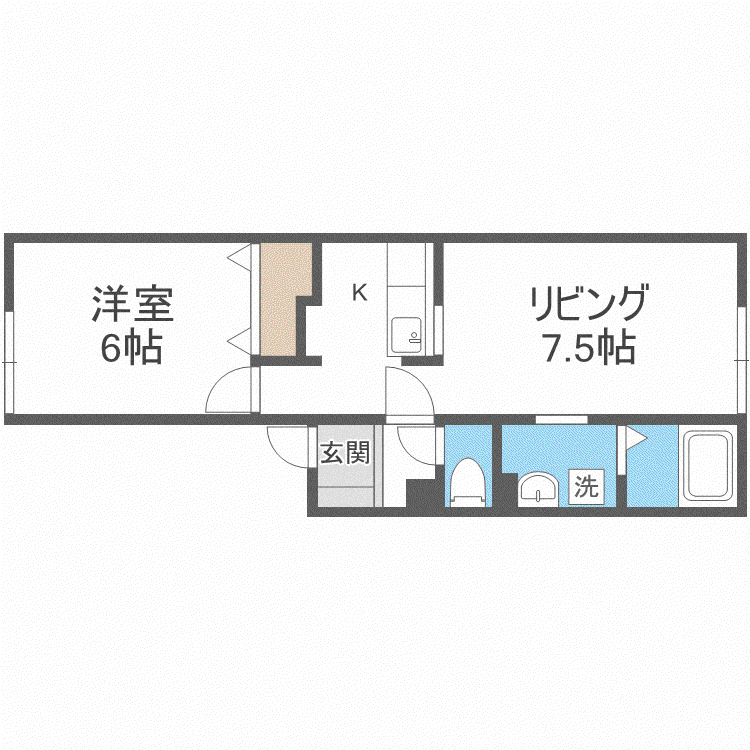 メイユール栄通(1LDK/2階)の間取り写真