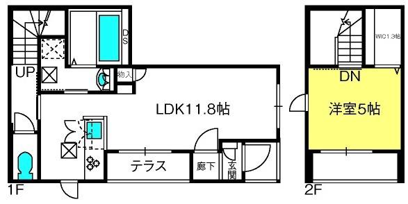 GNADE(1LDK/1階)の間取り写真