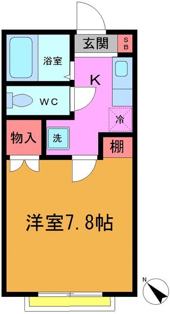 リリーテラスA(1K/1階)の間取り写真