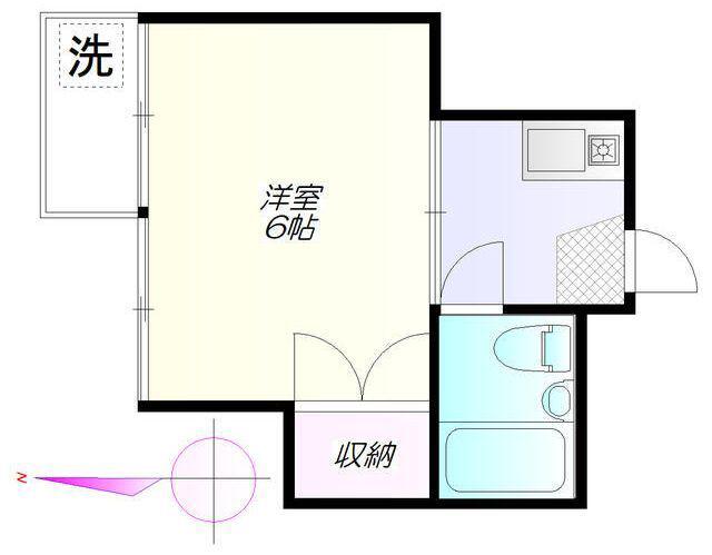 益谷ハイツ(1K/3階)の間取り写真