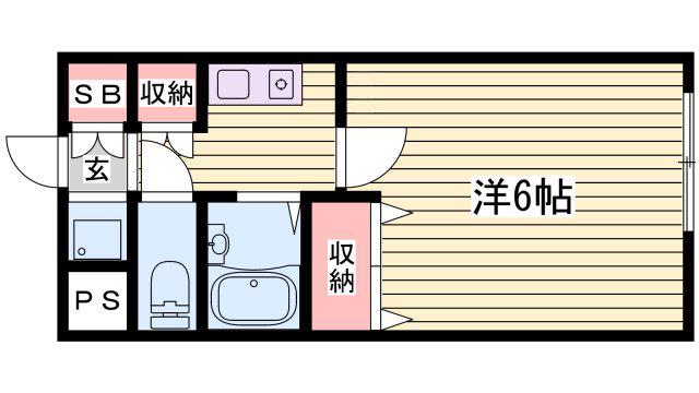 リッチハーベスト 南棟(1K/1階)の間取り写真