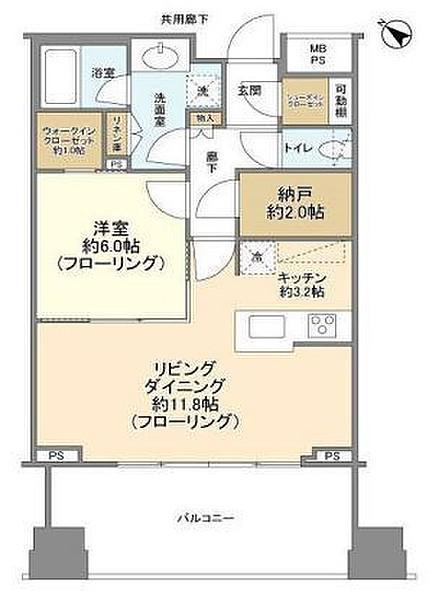 ルサンク大崎ウィズタワー(1LDK/7階)の間取り写真