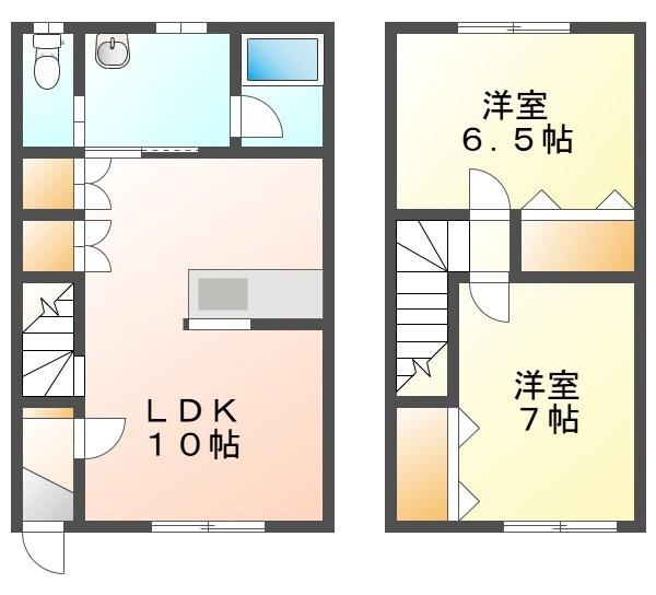 メゾントワベール(2LDK/1階)の間取り写真
