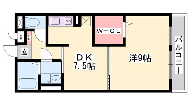 サンテ・レザンジュ A棟(1DK/3階)の間取り写真