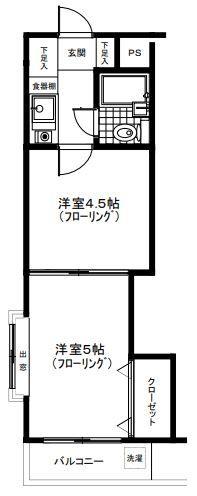 ステップイン坂戸(2K/1階)の間取り写真