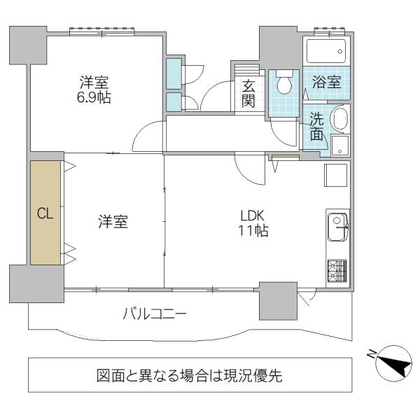 シャトーアトラス(2LDK/3階)の間取り写真