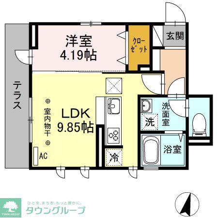 フローラ(1LDK/1階)の間取り写真
