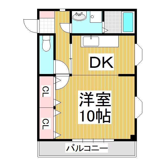 ヴィンヤードテラス(ワンルーム/2階)の間取り写真
