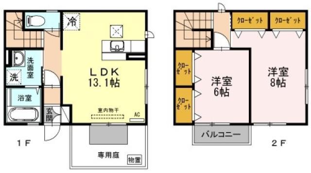 トアエーユ(2LDK/1階)の間取り写真